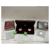 2 Coins 2001 CANADA 5 CENTS .925 SILVER PROOF &