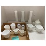 11pcs of Milk Glass
