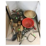 Group of vintage kitchen items, Sifter, Ricer