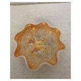 Dugan Glass Cherry Carnival Marigold Dish