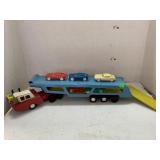 Vntg More Co Metal Truck and 5 Plastic Cars
