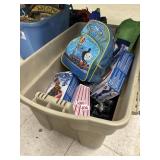 Tote w/ Snow Tubes, Toys & Misc