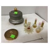 Vintage Powder Puff Holder, Compact, Perfume