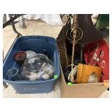 2 Boxes w/ Jewelry Box, Fish Bowl, Misc