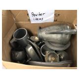 Box of Pewter Items