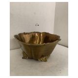 Vntg Brass Footed Dish