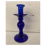 Kobalt Blue Glass Candle Holder
