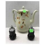 Coffee pot and salt pepper shakers