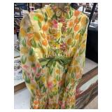 Vtg Sheer Floral Dress