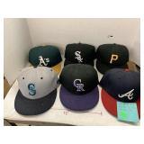 6 MLB Baseball Hats