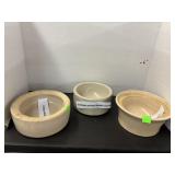 3 cnt Vintage Animal Feeder Crocks