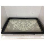 Glass Bottom Wooden Framed Tray