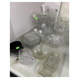 Vntg Glass w/ Salt n Pepper & Misc