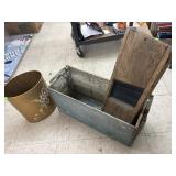 Vintage Wooden Box, Trash Can, Slicer