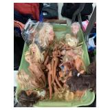 Tote of Barbie type Dolls, Mattel