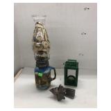 Mason Jar Hand Painted Lamp, Candle Light, Wall