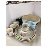 Pampered Chef Bowl, Mugs, Stoneware Dishes