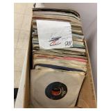 Box of 45 RPM vinyl records