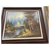 Framed, signed oil painting (31 x 28)