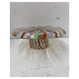Art glass cake & chips/dip holder