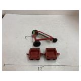 Tootsie Toy metal cars and hay rake toy