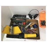 Flat of tools, Remotes, Misc