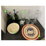 Plant Misters, Hen Plate, Budweiser Glass, Misc