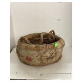 Primitive hand woven palm bark basket (1950ï¿½s ?)