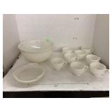 Vntg Anchor Hocking milk glass Sandwich pattern