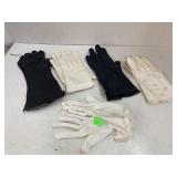 Leather gloves and childï¿½s polyester gloves