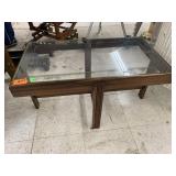 Mid Century Modern Coffee Table with Glass Top