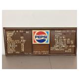 Pepsi Display sign with letters and numbers