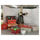 Metal Santa and Christmas Boxes