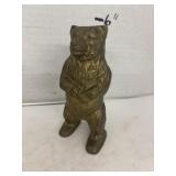 Vintage Brass Coin Bank - Standing Bear