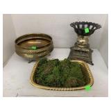 Metal Bowls and Candle Holder