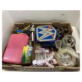 Miscellaneous box (art supplies, tape dispenser,
