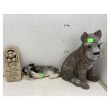 Schnauzer figure and wall hangings (chip on ear)