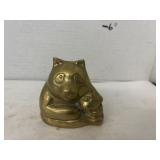 Brass Panda & Baby Coin Bank