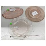 3 PCs federal glass pink