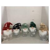 5cnt Light-up Glass Gnome Decor (one doesnï¿½t have