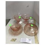 5 Federal Glass items, Butter Dish lid, cup &