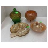 4 Glass items, Fire King