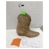 Frank Oma Pottery cowboy boot vase
