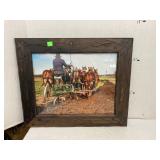 Framed Amish plowing picture