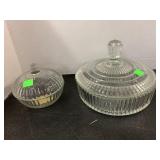 2 Glass Candy Dishes