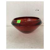 Vntg Telafloral ruby red glass bowl