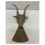 Vtg Brass Bootjack Long Horn Steer Design