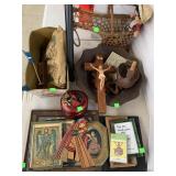 Wooden Bowl and assorted Decor