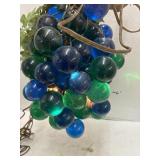 VINTAGE LUCITE GRAPE HANGING LIGHT FIXTURE BLUE