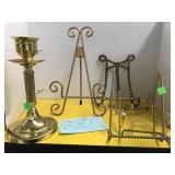 6 Easels and 9 Inch Candlestick, Coppercraft